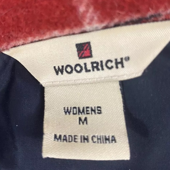 Woolrich Wool Red Oat Plaid Double Breasted Women's Jacket Coat Size Medium M - Picture 8 of 9